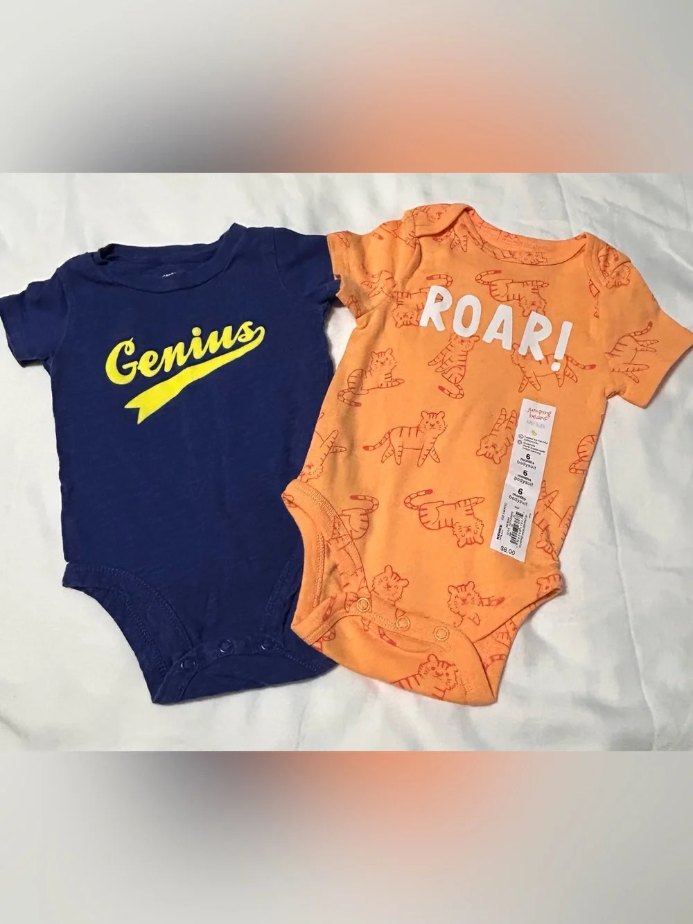 6 Month Bodysuits Pant Shorts Colorful 6 Pieces New & Like New!